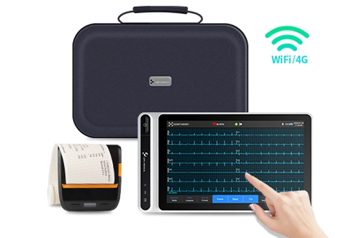 Lepu医療グレード12リードスマートポータブルECGモニターS120 Bluetoothプリンター付きAI分析診断タブレットタッチスクリーン
